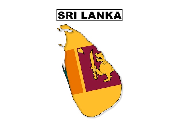 Mapa da bandeira do sri lanka em vetor