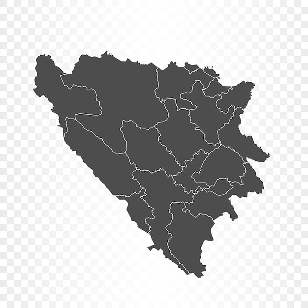 Vetor mapa da bósnia isolado em transparente
