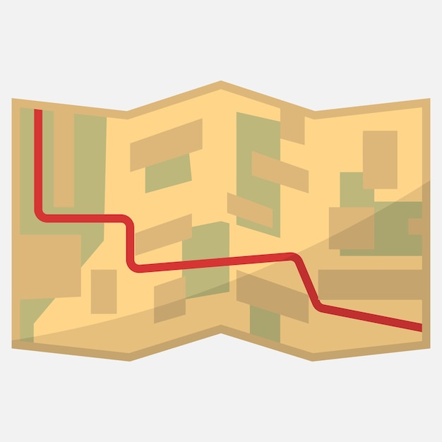 Vetor mapa da cidade com marcador de navegação de rota vermelha