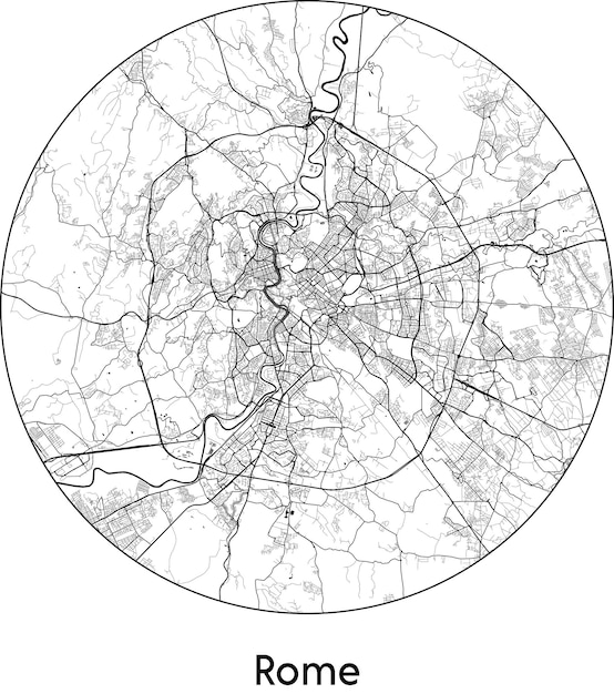 Vetor mapa da cidade europa itália roma ilustração vetorial