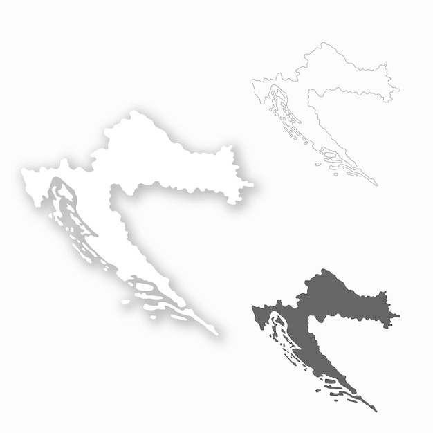 Mapa da Croácia definido para design fácil de editar