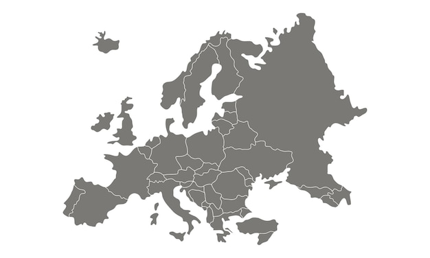 Mapa da Europa cinza