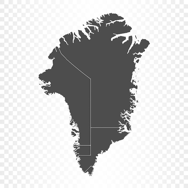 Mapa da groenlândia isolado em transparente