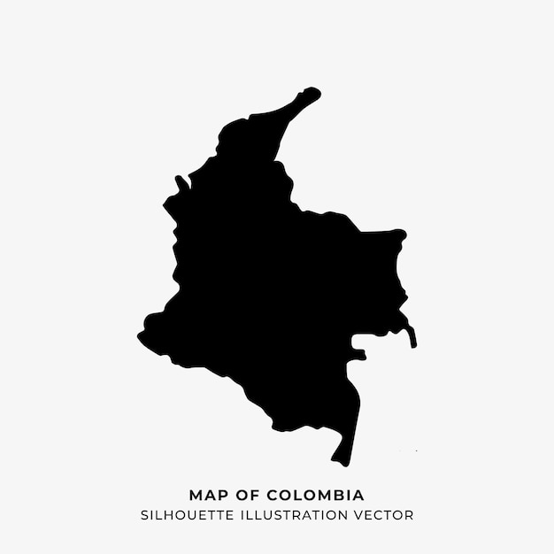 Vetor mapa da ilustração da silhueta da colômbia vetor