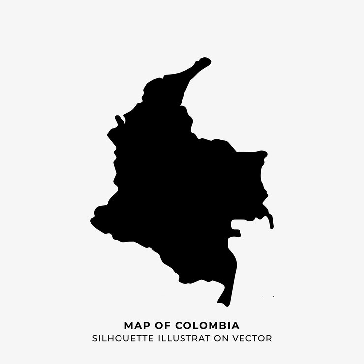 Vetor mapa da ilustração da silhueta da colômbia vetor