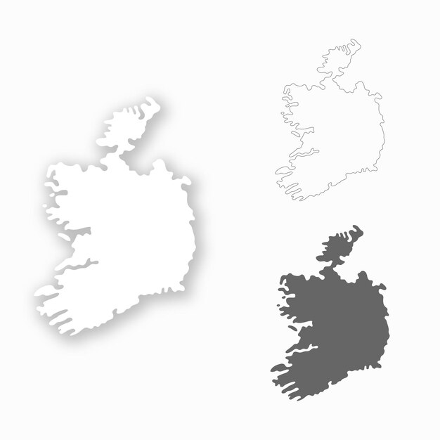 Vetor mapa da irlanda definido para design fácil de editar