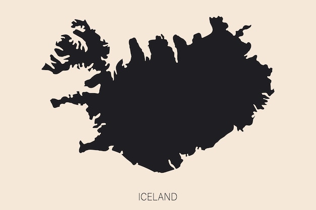 Mapa da islândia altamente detalhado com bordas isoladas no fundo ilustração simples de ícone plano para web