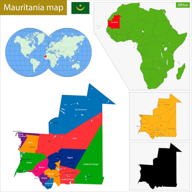 Vetor mapa da mauritânia