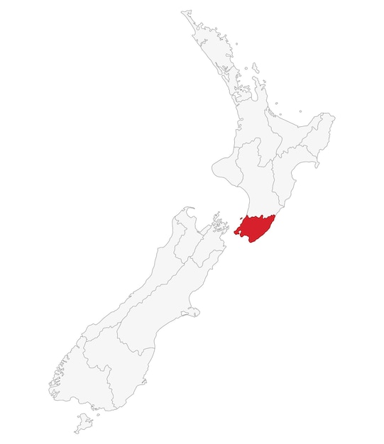 Vetor mapa da nova zelândia com wellington, uma capital mapa da nova zelandia com a capital wellington