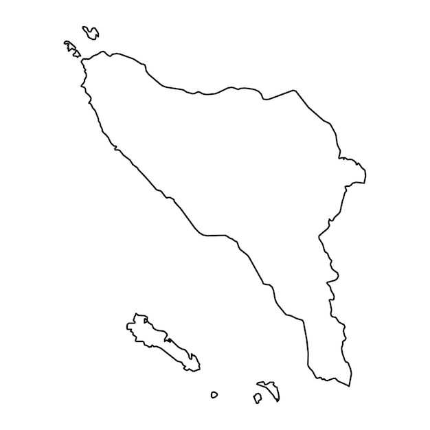 Mapa da província de aceh divisão administrativa da indonésia ilustração vetorial