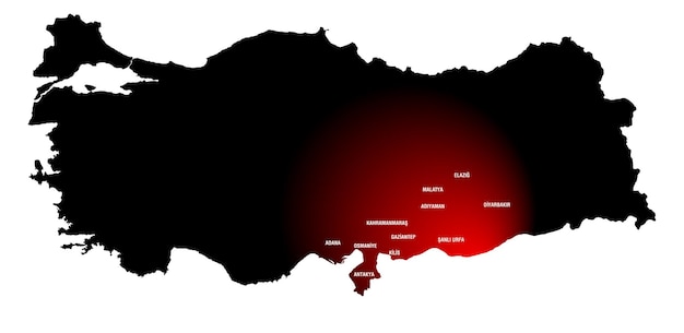 Mapa da Turquia Terremoto