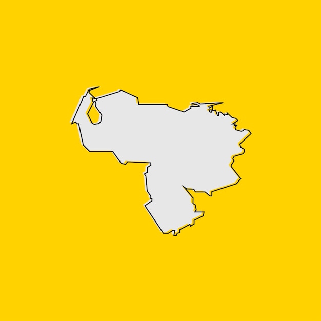 Mapa da venezuela em fundo amarelo