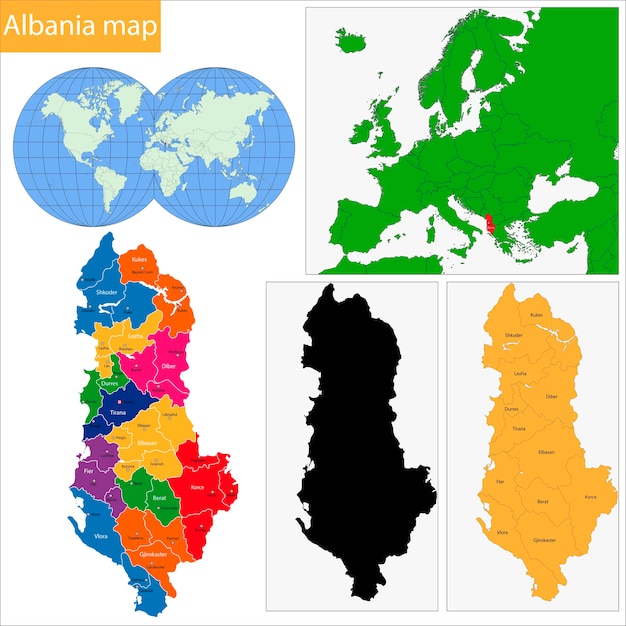 Mapa de albânia