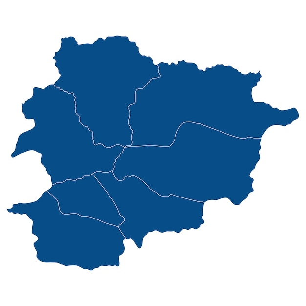 Mapa de andorra mapa de andorra em províncias administrativas em cor azul