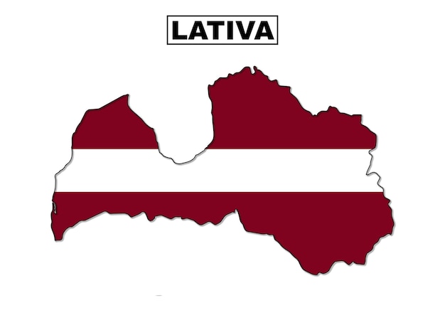 Mapa de bandeira vetorial da Letônia