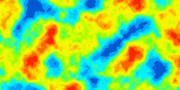 Vetor mapa de calor vetorial abstrato de distribuição quente e fria na paisagem