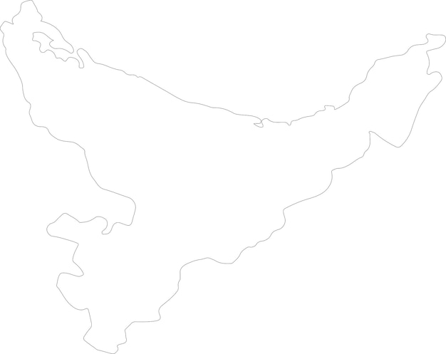 Vetor mapa de contorno da baía de plenty, nova zelândia