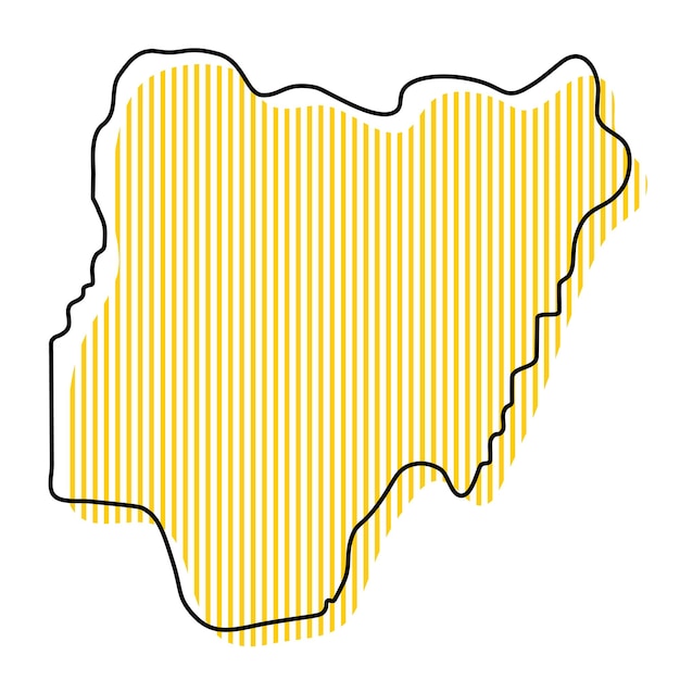 Mapa de contorno simples estilizado do ícone da Nigéria