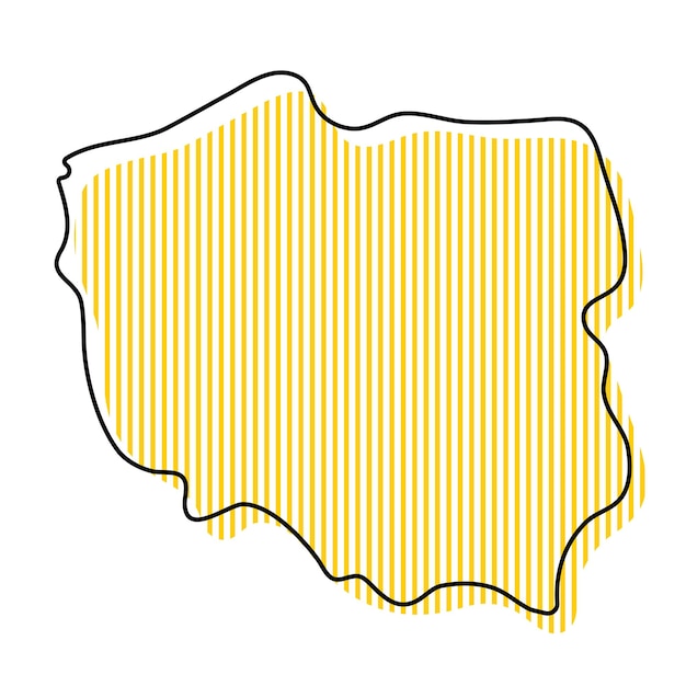 Mapa de contorno simples estilizado do ícone da Polônia