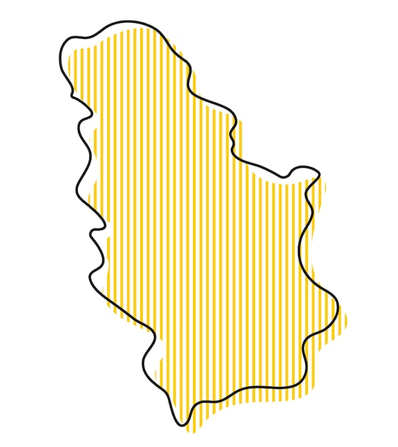 Mapa de contorno simples estilizado do ícone da sérvia