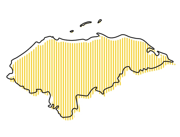 Mapa de contorno simples estilizado do ícone de Honduras