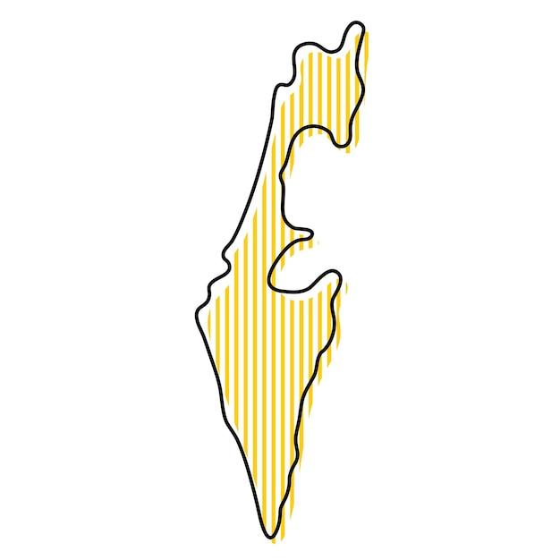 Mapa de contorno simples estilizado do ícone de Israel