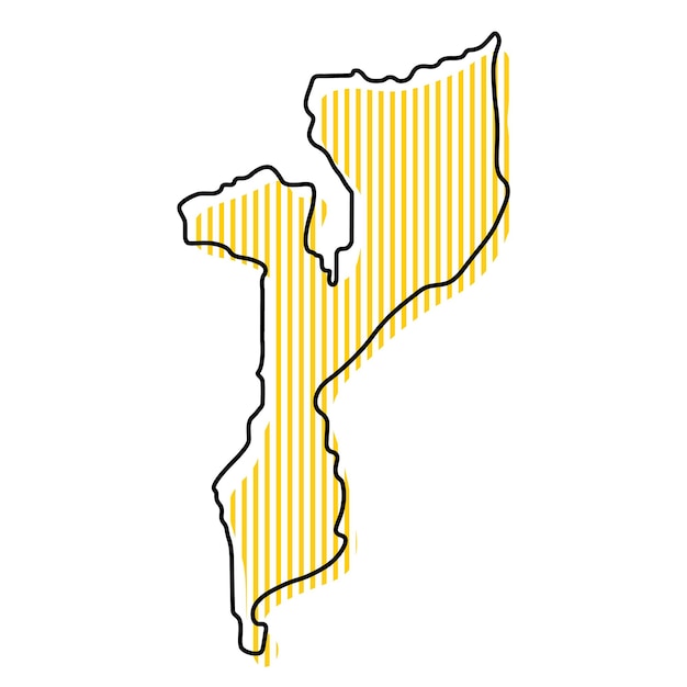 Mapa de contorno simples estilizado do ícone de Moçambique