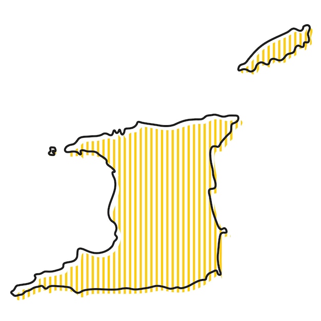 Mapa de contorno simples estilizado do ícone de Trinidad e Tobago