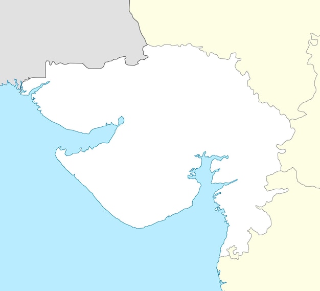 Vetor mapa de localização de gujarat é um estado da índia