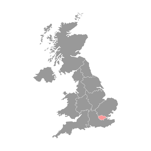 Mapa de Londres Inglaterra mapa da região do Reino Unido ilustração vetorial