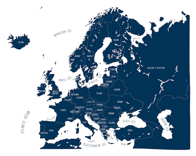 Vetor mapa de mão desenhada vector da europa