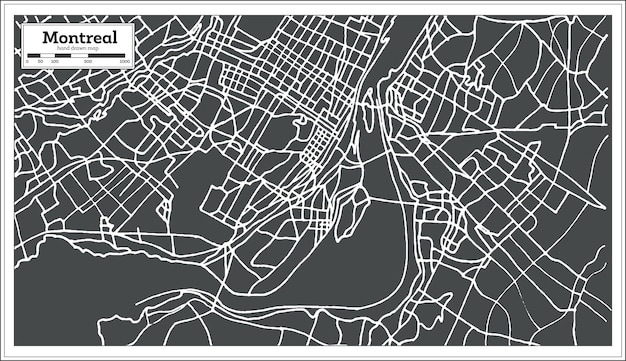 Mapa de montreal canadá em estilo retro. ilustração vetorial.