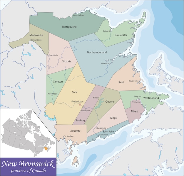 Mapa de new brunswick