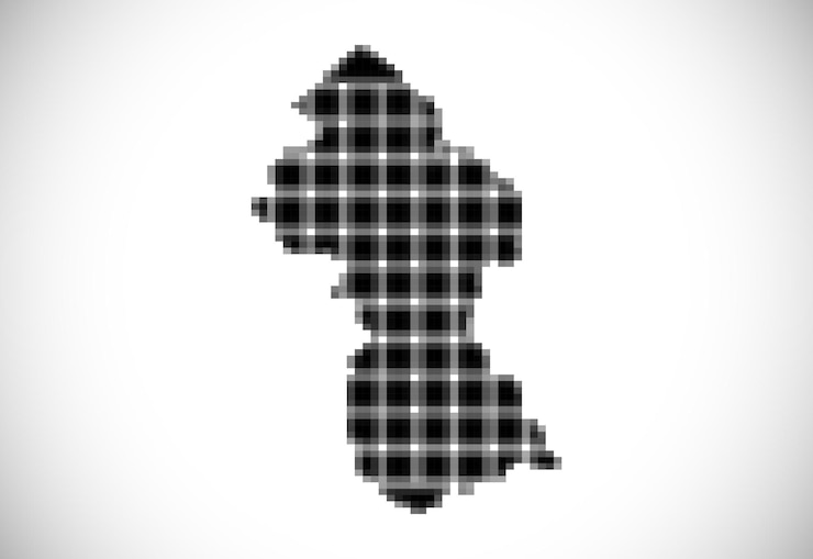 Vetor mapa de pixel da guiana o mapa pontilhado está no fundo branco ilustração vetorial
