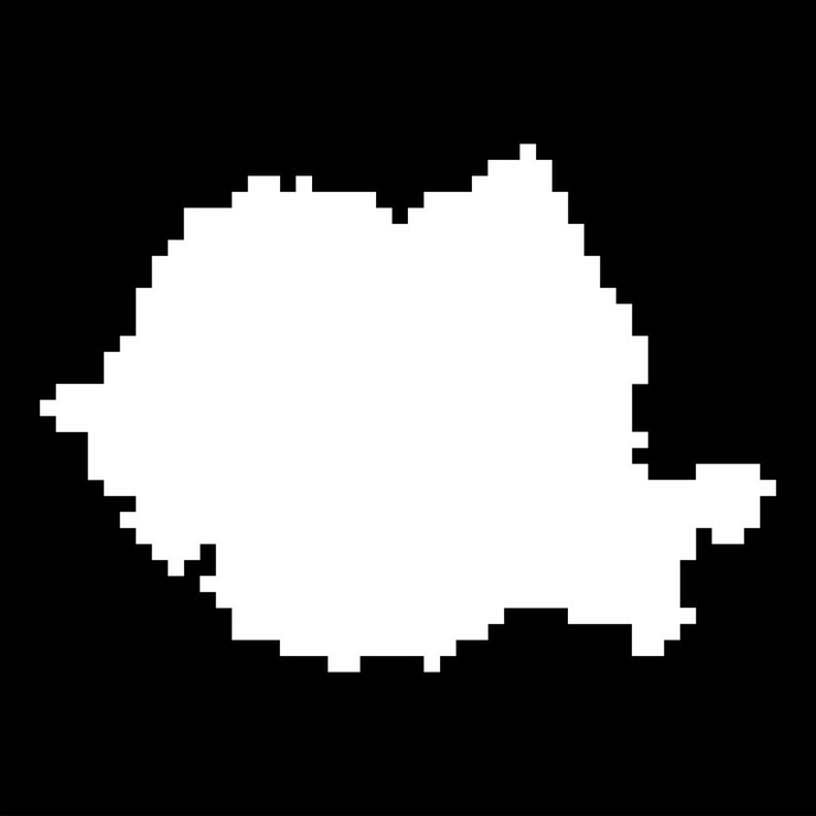 Vetor mapa de pixels da ilustração vetorial da romênia