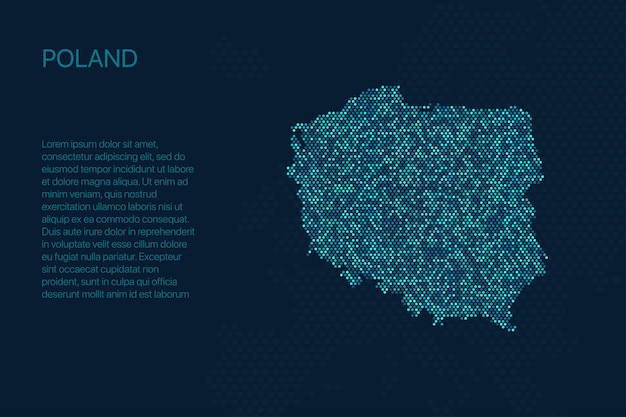 Mapa de pixels digitais da polônia para design