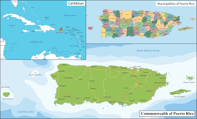 Vetor mapa de porto rico