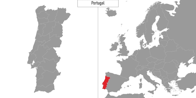 Mapa de Portugal Districs ilustração do vetor. Ilustração de real - 1475805