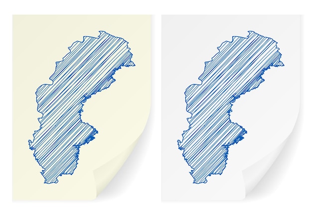 Mapa de rabiscos da suécia