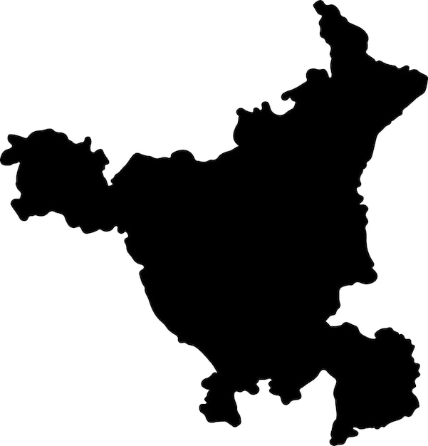 Mapa de silhueta de haryana, índia