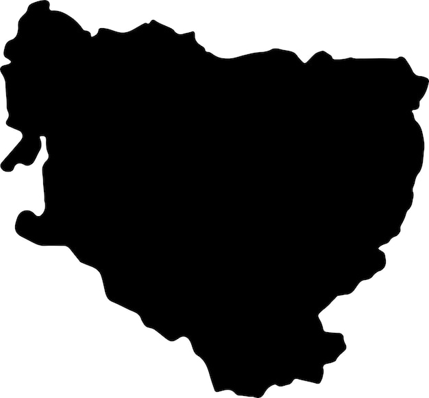 Vetor mapa de silhueta de huesca, espanha