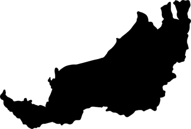 Mapa de silhueta de sarawak, malásia