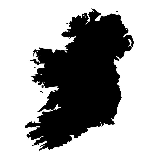 Vetor mapa de vetores país da irlanda em fundo branco