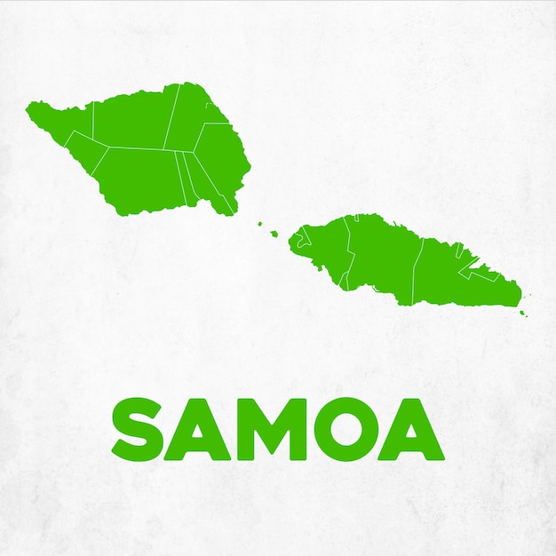 Vetor mapa detalhado de samoa.