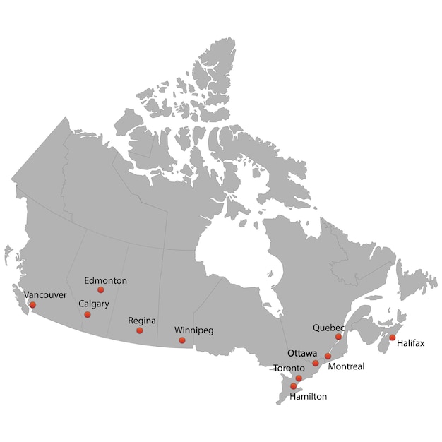 Mapa detalhado do canadá