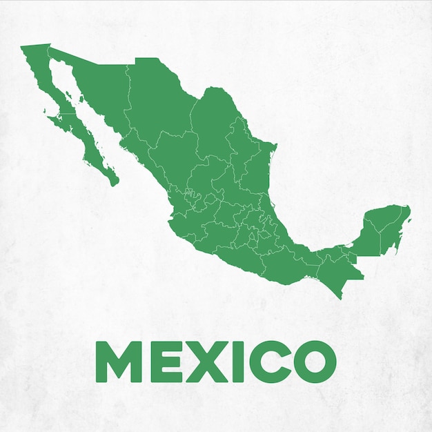 Vetor mapa detalhado do méxico