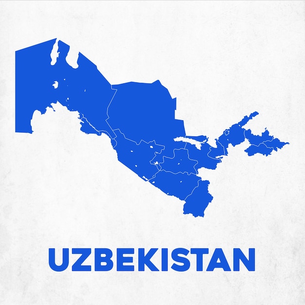 Vetor mapa detalhado do uzbequistão