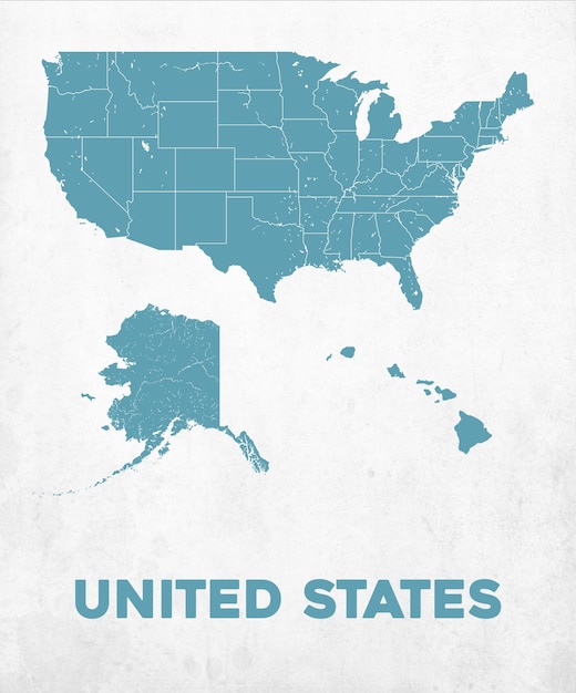 Mapa detalhado dos estados unidos