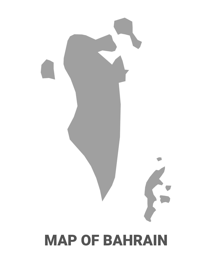 Vetor mapa do bahrein cinza vetor plano simples