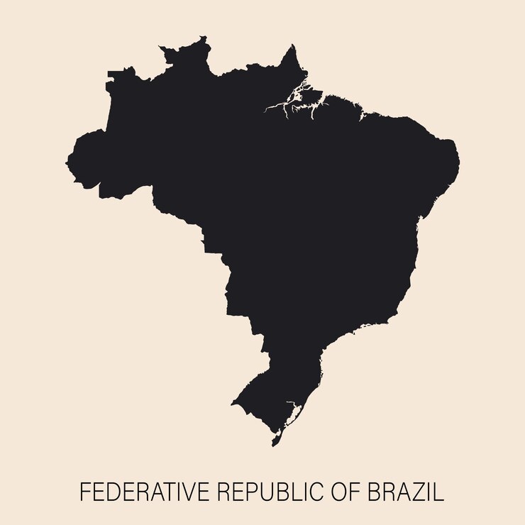 Mapa do Brasil altamente detalhado com fronteiras isoladas no fundo xDxASimple ilustração de ícone plano para web